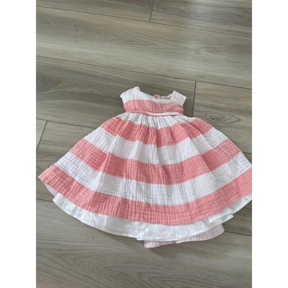 Helena Girls Pink‎ Striped Gauze Sleeveless Sundress Dress Size 6 Months
